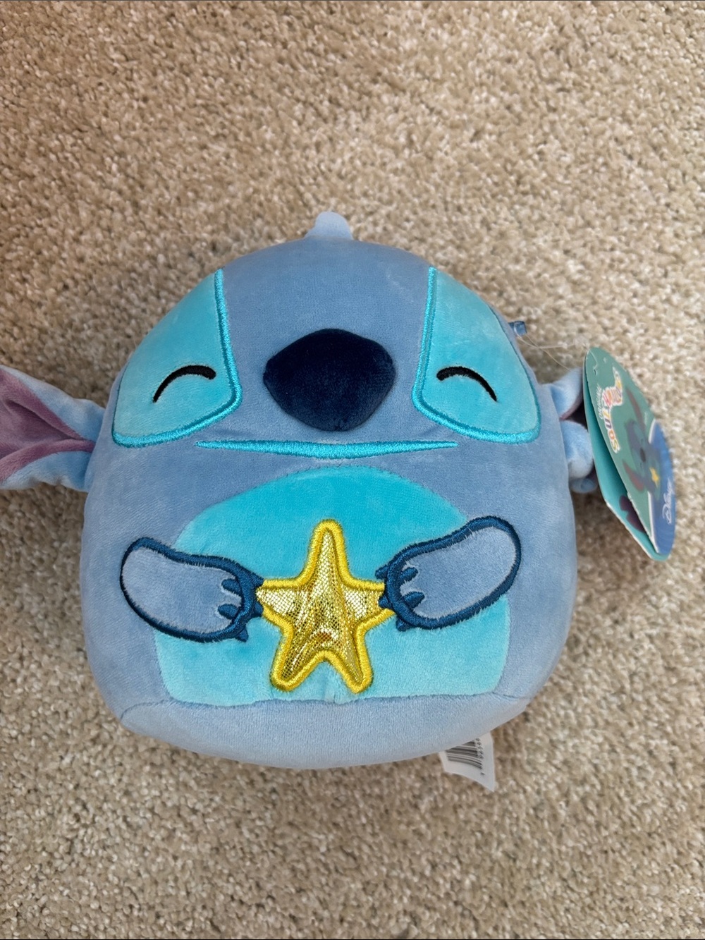 Disney Blue Stitch Plush Toy with Starfish 6”